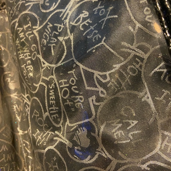 Betsey Johnson Pink Skull and Music Print Cosmetic Bag - Picture 4 of 5